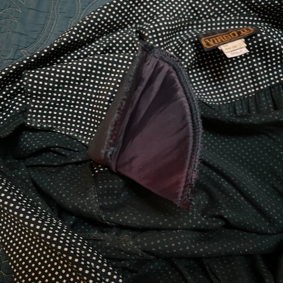 Vintage 90s Virgo II Green White Patterned Pantsuit Jumper With Belt Women's 10 - Picture 7 of 7